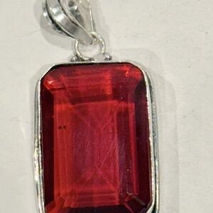 🆕 Natural Garnet Gemstone Pendant With Sterling Silver 🆕